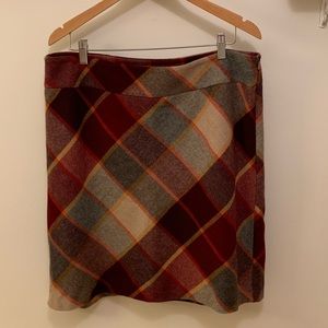 Talbots plaid wool blend skirt